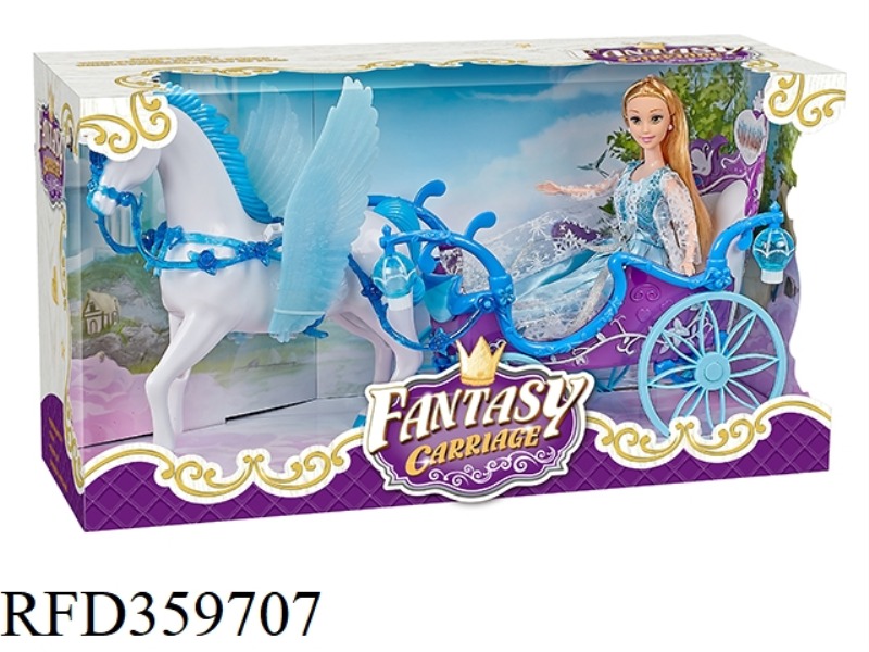 MANUAL PEGASUS + LARGE CART +29CM FULL-BODIED DOLL