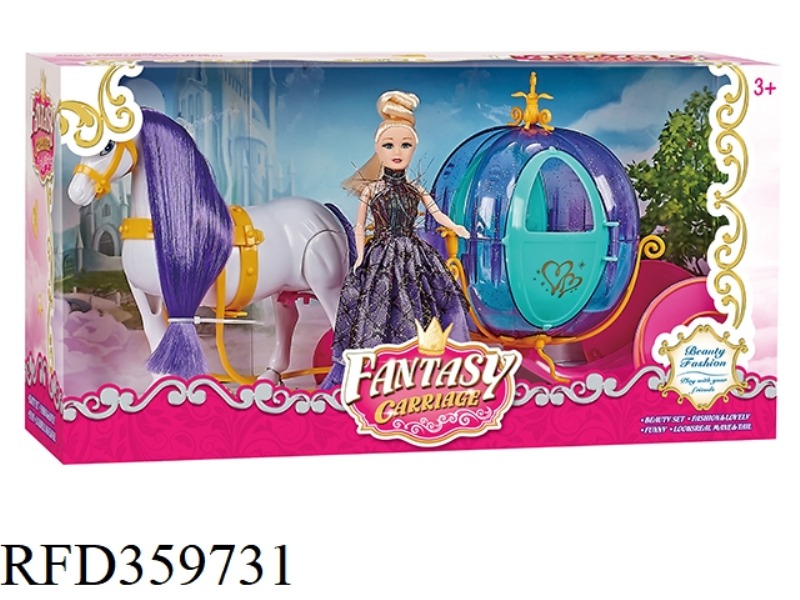 ELECTRIC PONY + PUMPKIN CART + 15.5CM FULL-BODY DOLL