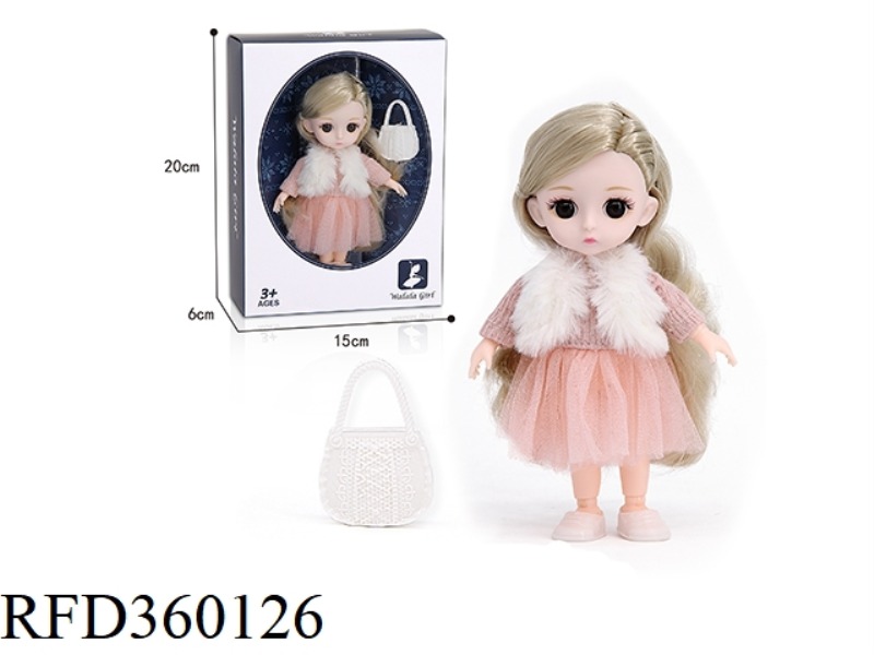 16.5CM 6 INCH JOINT BARBIE DOLL (WITH HANDBAG)