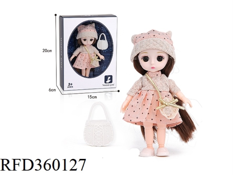 16.5CM 6 INCH JOINT BARBIE DOLL (WITH HANDBAG)