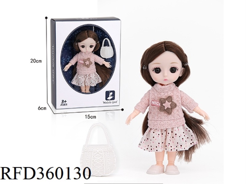 16.5CM 6 INCH JOINT BARBIE DOLL (WITH HANDBAG)