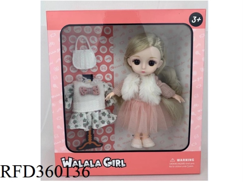 16.5CM 6 INCH ARTICULATED BARBIE DRESS-UP DOLL (WITH HANDBAG)