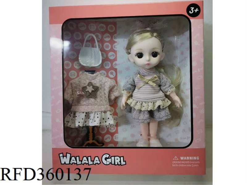 16.5CM 6 INCH ARTICULATED BARBIE DRESS-UP DOLL (WITH HANDBAG)