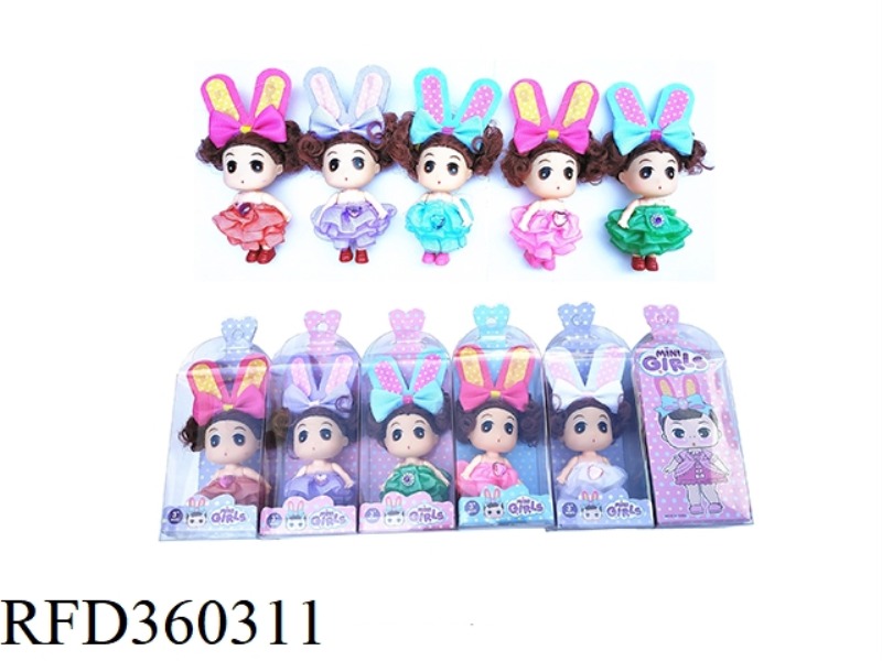 RABBIT EARS 2.5 INCH SOLID BODY CONFUSED DOLL