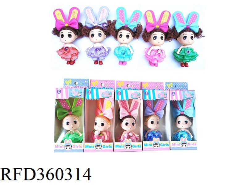 RABBIT EARS 2.5 INCH SOLID BODY CONFUSED DOLL