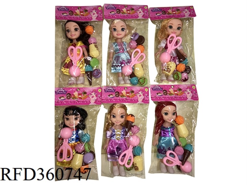 10 inch six princess empty body. Ice cream set 6 types with IC