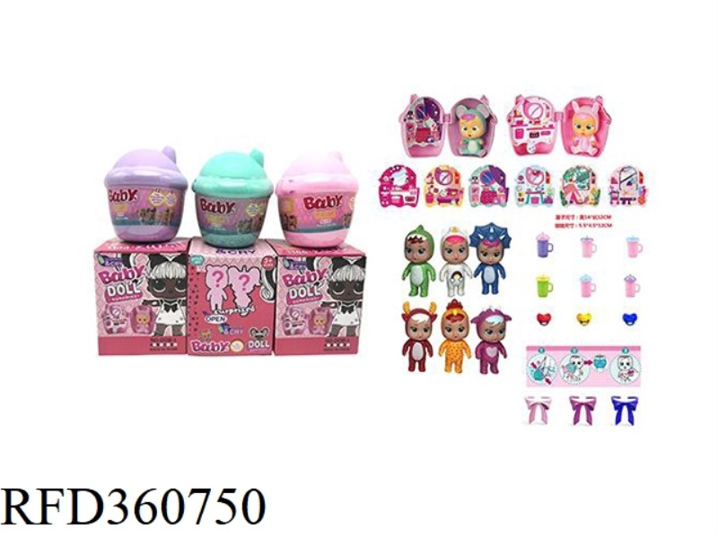 6 SECOND-GENERATION 5.5-INCH SOLID BODY CRYING DOLLS