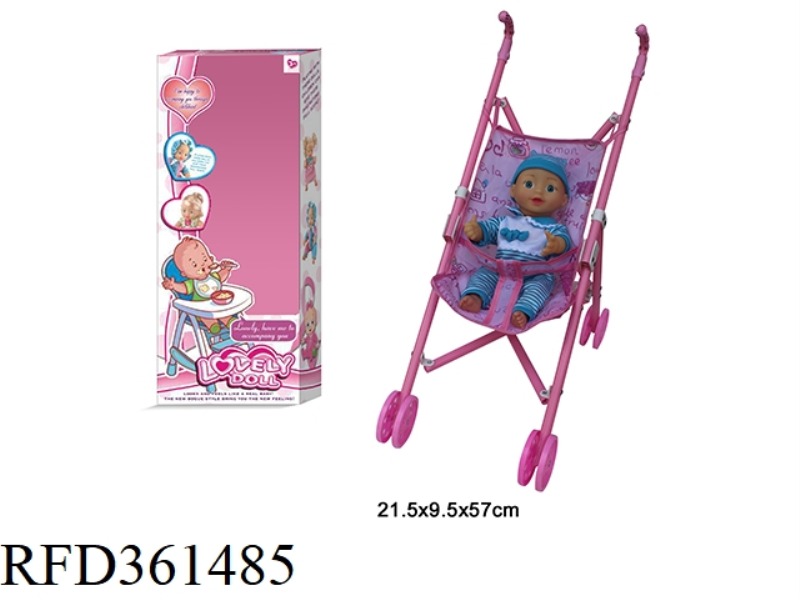 12 INCH DOLL WITH CART