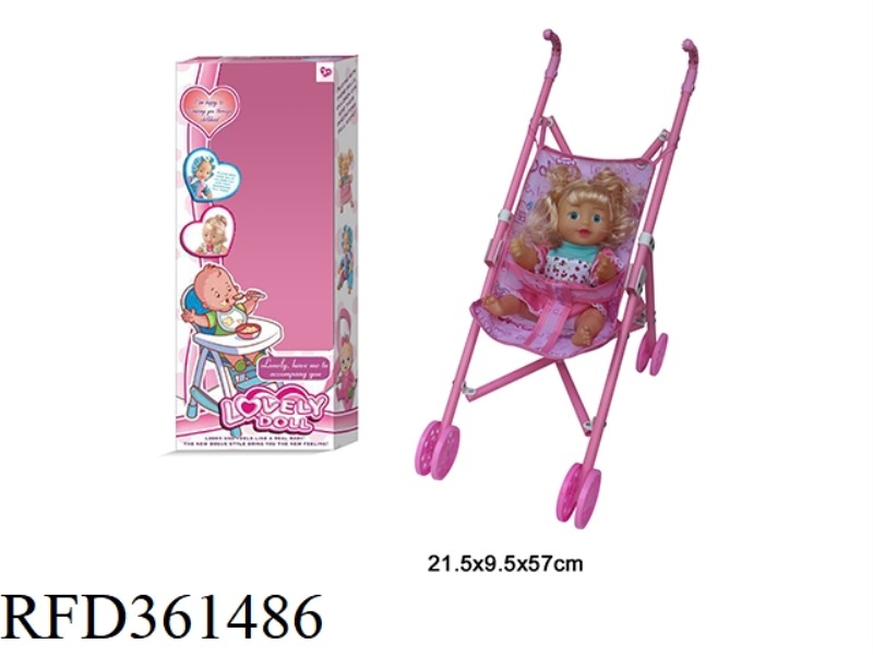 12 INCH DOLL WITH CART