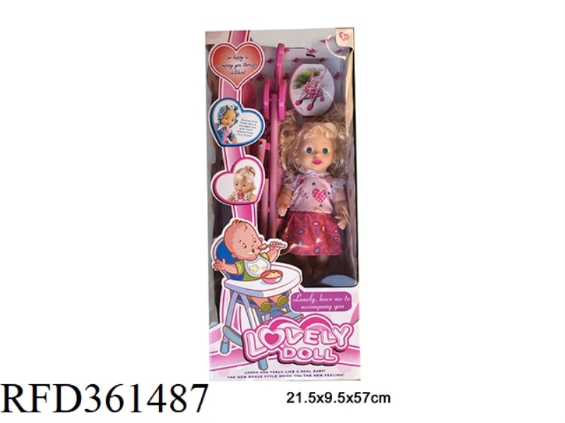 12 INCH DOLL WITH CART