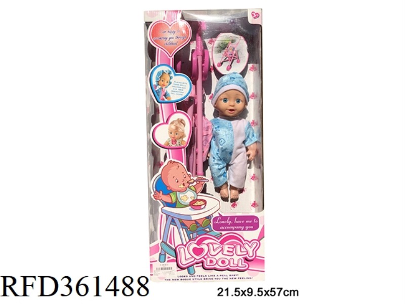 12 INCH DOLL WITH CART