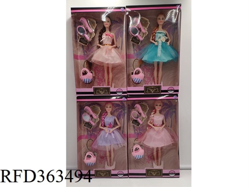 11.5-INCH SOLID MOVABLE JOINT FASHION BABY DOLL WITH MIRROR COMB BAG