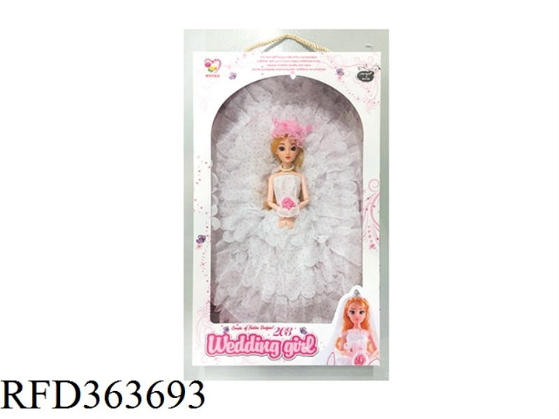 11.5 INCH WEDDING DRESS GIRL WITH LONG TAIL DRESS