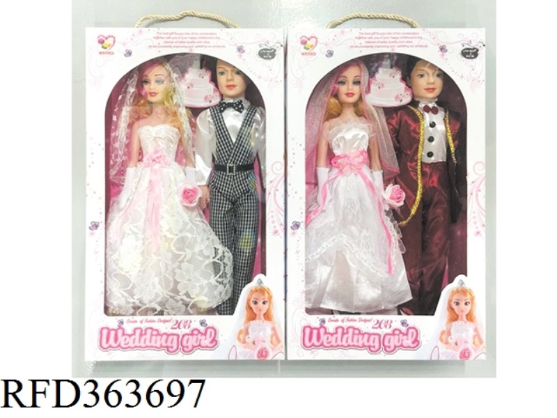 18 INCHES MUSIC LIGHTING FASHION WEDDING DRESS COUPLE