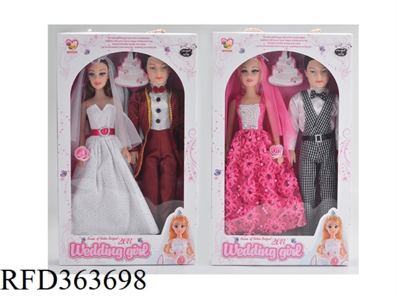 18 INCHES MUSIC LIGHTING FASHION WEDDING DRESS COUPLE