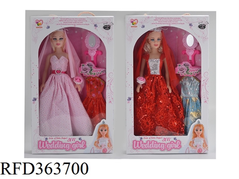 18 INCHES MUSIC AND LIGHT FASHION WEDDING DRESS SET FOR GIRLS