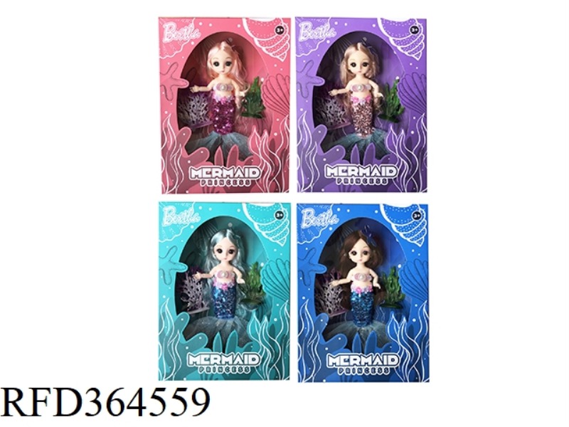 6 INCH 13 JOINT 3D EYE FASHION MERMAID PRINCESS/REAL BODY/4 ASSORTED