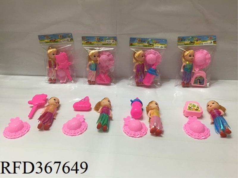 4 STYLES OF 3 INCH SMALL BARBIE WITH 2 SETS