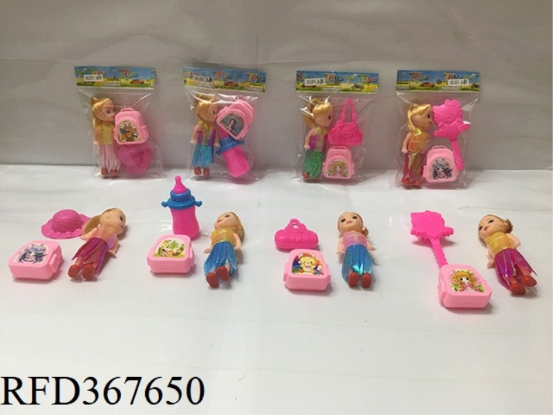 4 STYLES OF 3 INCH SMALL BARBIE WITH 2 SETS