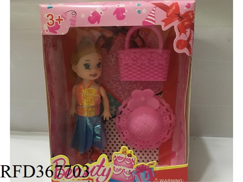 3 INCH SMALL BARBIE WITH 2 SETS