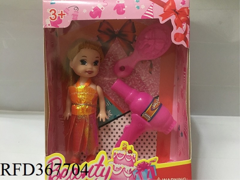 3 INCH SMALL BARBIE WITH 2 SETS