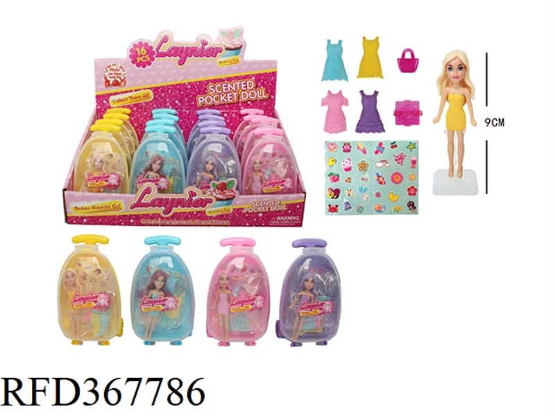 PULL BOX 3.5 INCH SCENTED LITTLE BARBIE (16PCS)