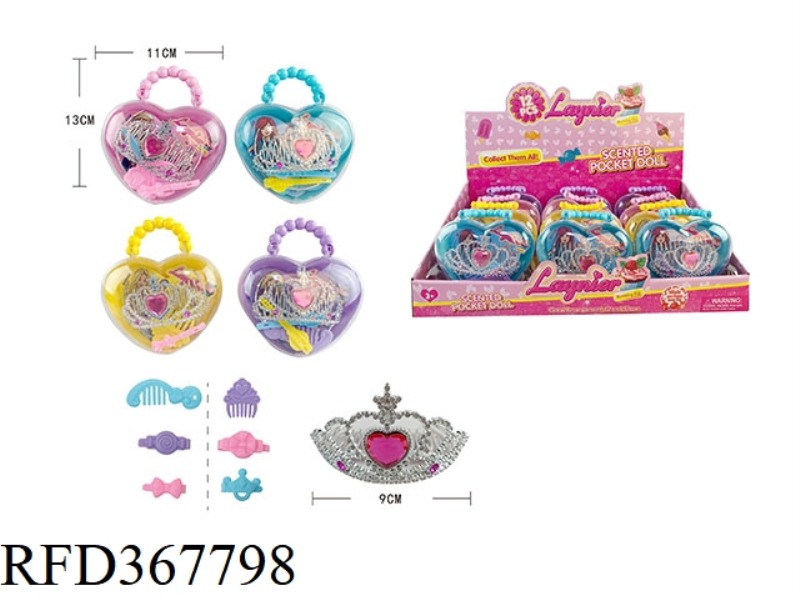 PEACH HEART PACK CROWN (12PCS)