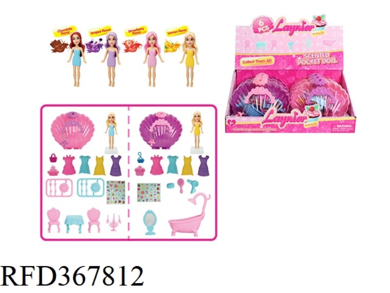 SCENTED BARBIE SET SHELL BAG (6PCS)