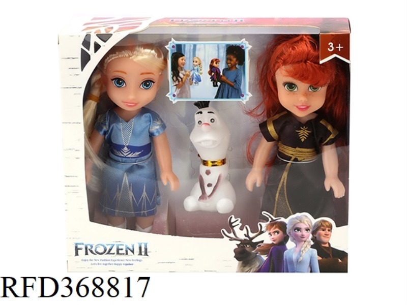 6 INCH SOLID BODY FROZEN BARBIE PRINCESS WITH SNOW TREASURE 2-PERSON OUTFIT