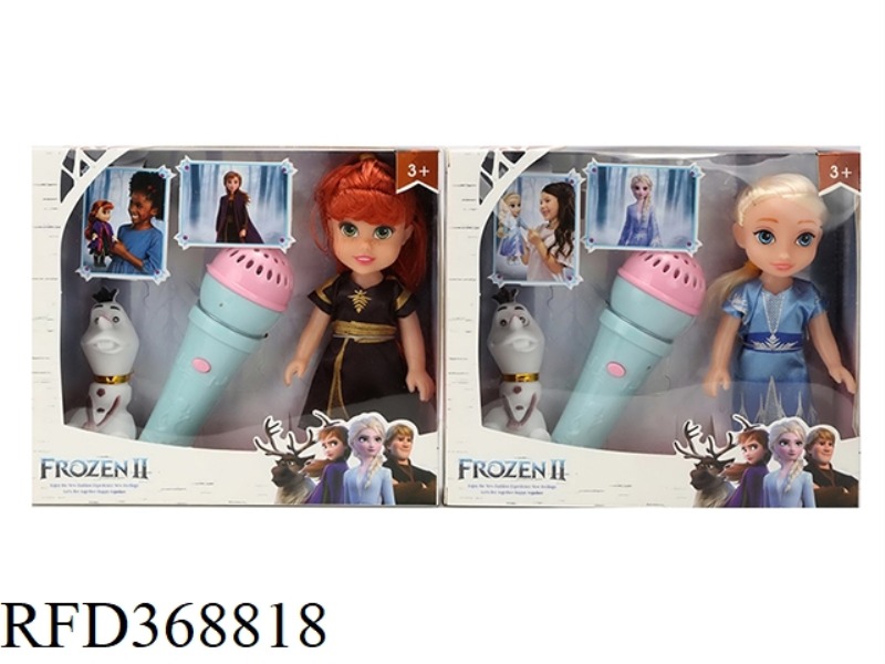 6 INCH SOLID BODY FROZEN BARBIE PRINCESS WITH BIG MICROPHONE AND MUSIC THEME SONG XUEBAO TWO MIXES