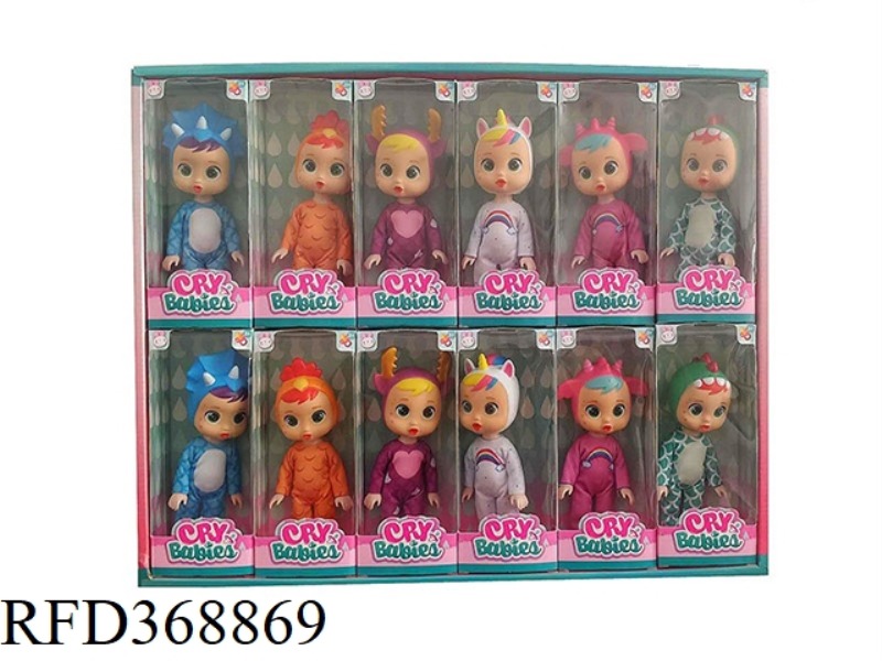6 INCH SOLID BODY CRYING DOLL SIX MIXED 12PCS