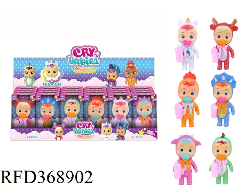 5 INCH PLASTIC SOLID BODY WILL SHED TEARS AND CRYING DOLLS 6 ASSORTED 24PCS