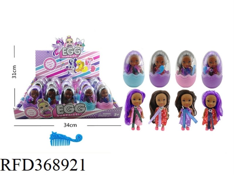 EGG BARBIE WITH COMB FOUR ASSORTED 20PCS