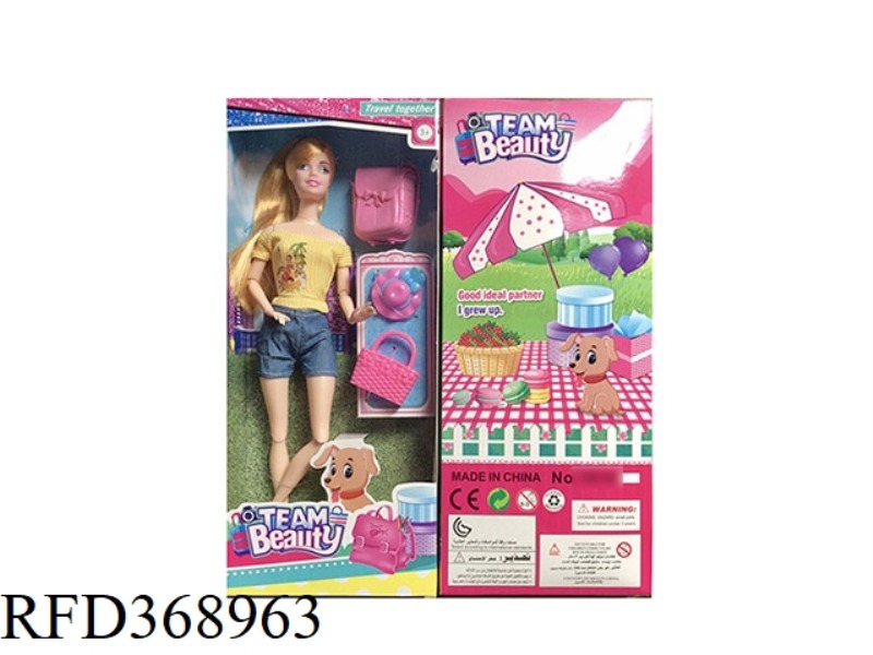 THEME 11.5-INCH SOLID BODY BARBIE 11 JOINTS WITH SCHOOL BAG, HAT BAG