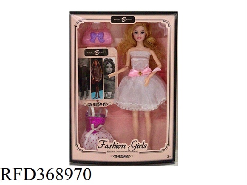 11.5 INCH SOLID BODY BARBIE 9 JOINT FASHION GIRL WITH BAG SLING