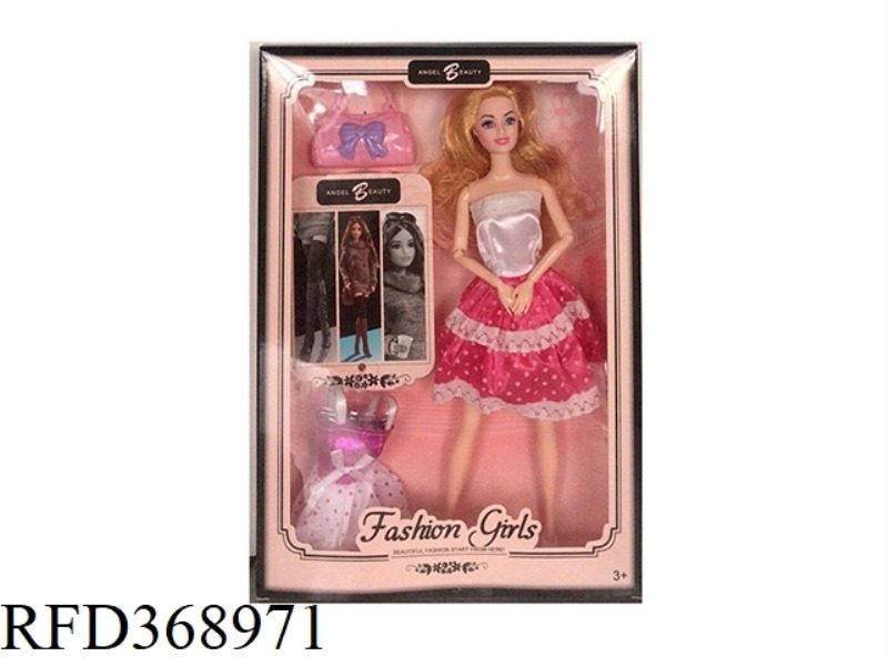 11.5 INCH SOLID BODY BARBIE 9 JOINT FASHION GIRL WITH BAG SLING