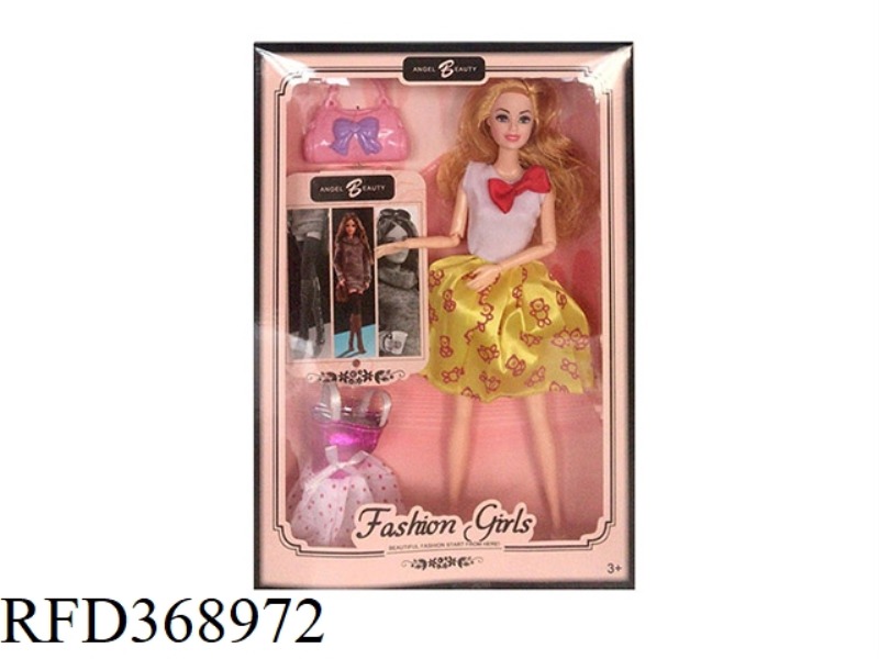 11.5 INCH SOLID BODY BARBIE 9 JOINT FASHION GIRL WITH BAG SLING