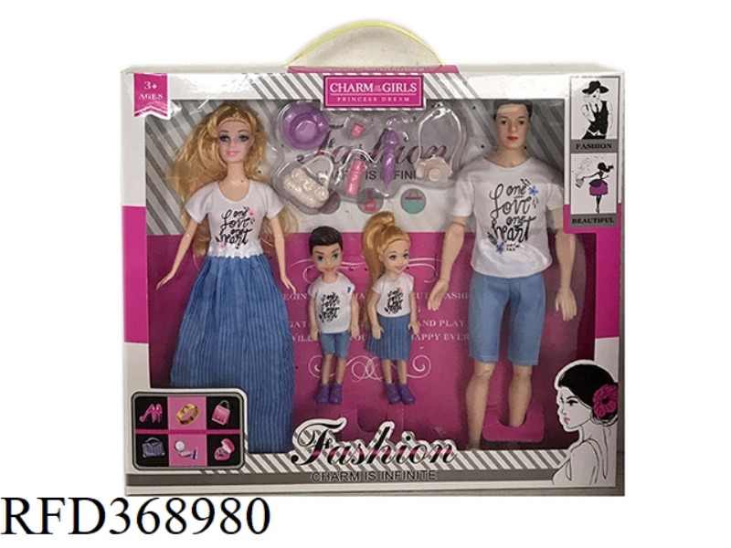11.5-INCH FAMILY-THEMED FAMILY OF FOUR LIVING HANDS WITH BLISTER ACCESSORIES