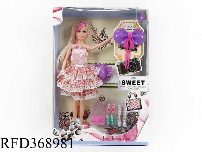 11.5 INCH SOLID BODY BARBIE LIVE HAND WITH BUTTERFLY HAIRPIN HAT BAG BLISTER