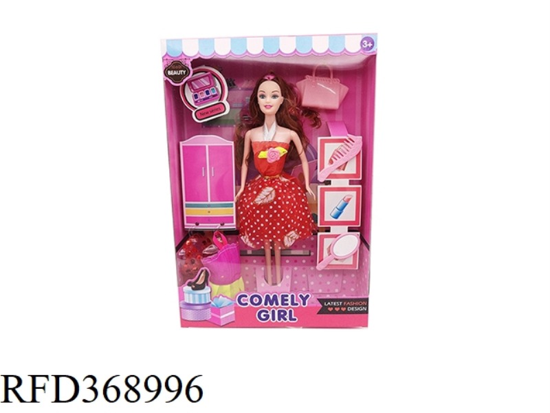 11.5-INCH SOLID BODY LIVING HAND BARBIE STRAP DRESS WITH BAG