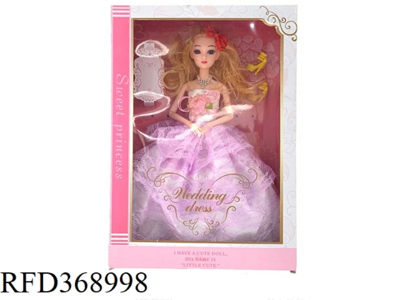 11.5-INCH SOLID BODY 9-JOINT BARBIE WITH HIGH HEELS NECKLACE AND BOW HEADBAND