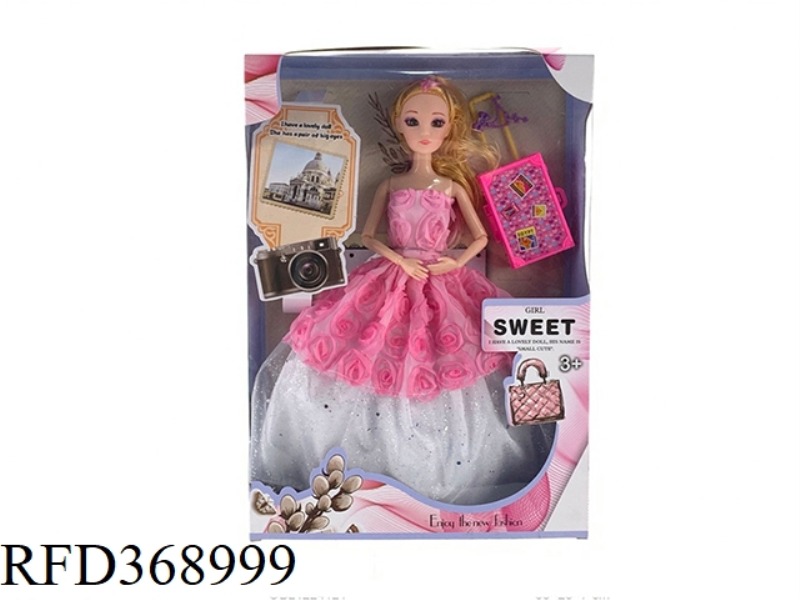 11.5 INCH SOLID BODY 9 JOINT BARBIE WITH PULL BOX