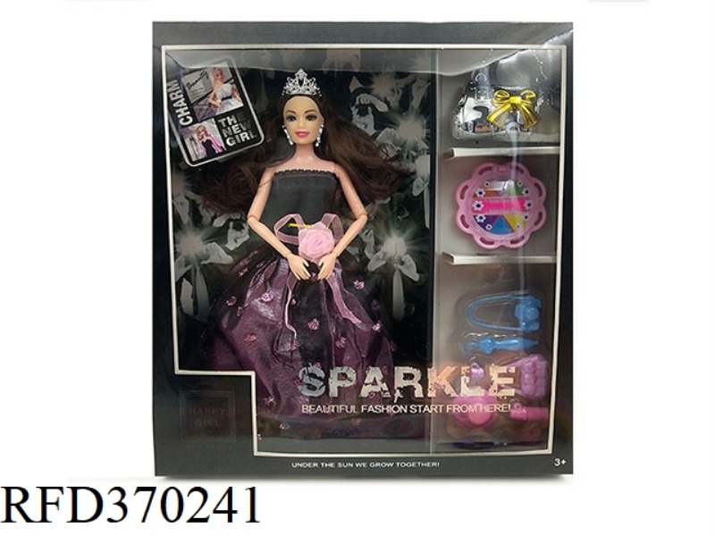 11.5-INCH 9-JOINT SOLID BODY FASHION DRESS BARBIE LEATHER BAG, COSMETIC BAG, RAIN GEAR, CAMERA, HAND