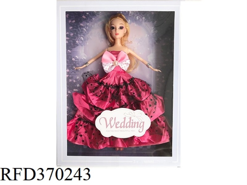11.5 INCH SOLID BODY 3D EYES WEDDING DRESS BARBIE