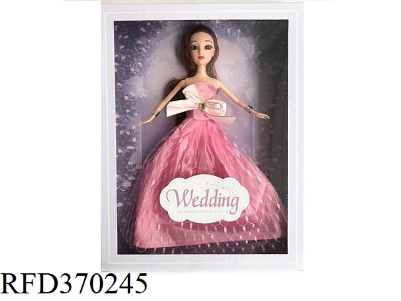11.5 INCH SOLID BODY 3D EYES WEDDING DRESS BARBIE