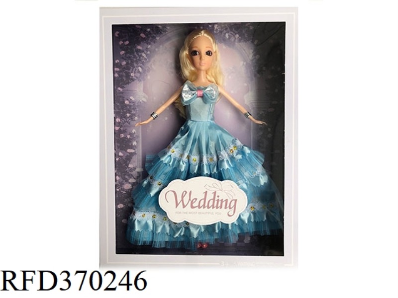11.5 INCH SOLID BODY 3D EYES WEDDING DRESS BARBIE