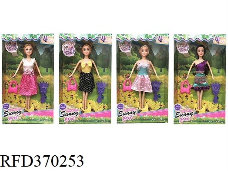11.5-INCH SOLID BODY WORKING HAND BARBIE MINI SKIRT 4 STYLES ASSORTED WITH BAGS