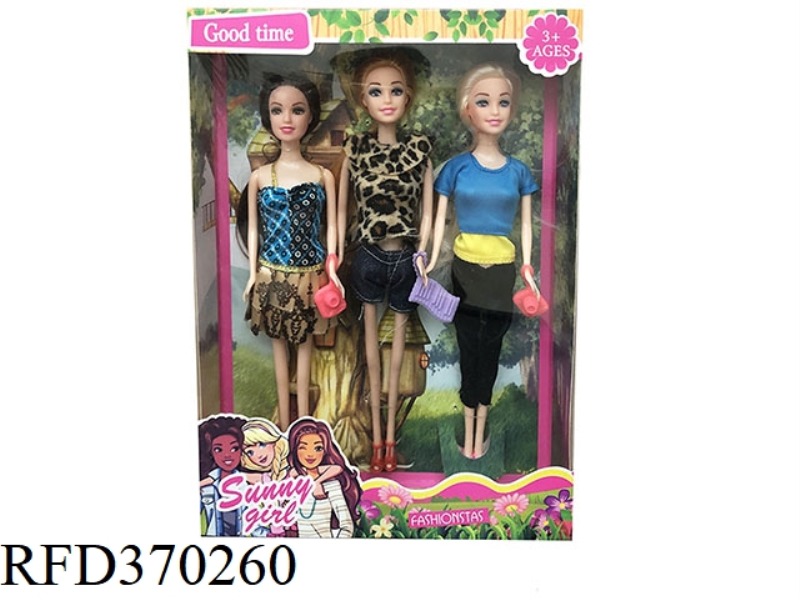 11.5 INCH SOLID LIVING HAND FASHION CASUAL BARBIE 3-PERSON SUIT