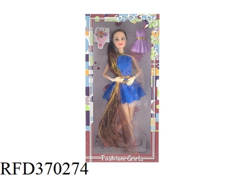 11.5-INCH 11-JOINT SOLID BODY LONG HAIR DRESS BARBIE WITH DRESSING DRESS