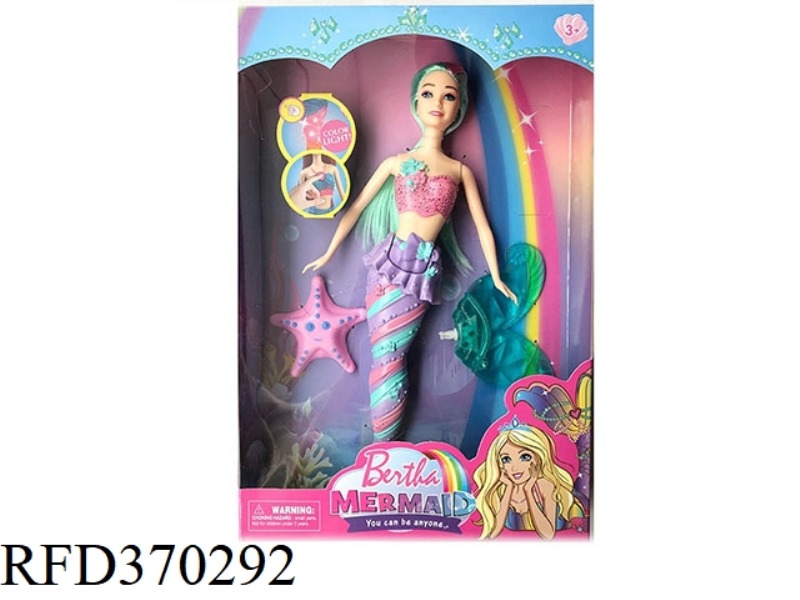 14 INCH SOLID MERMAID THEME WITH STARFISH